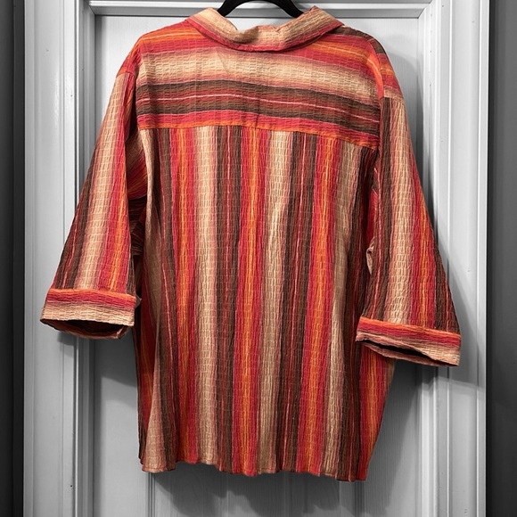 New! Vintage DCC Woman Crinkle Texture Blouse - Picture 5 of 6